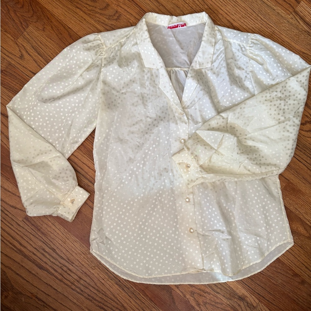 ***Designing Women Collection*** Vintage Laura Mae Sheer Polka Dot Blouse